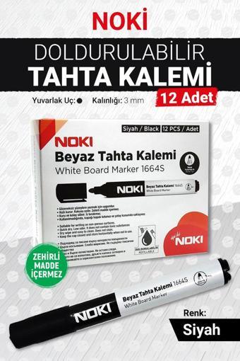 Noki Tahta Kalemi - Yazı Tahtası Kalemi Siyah 12 adet-T1146