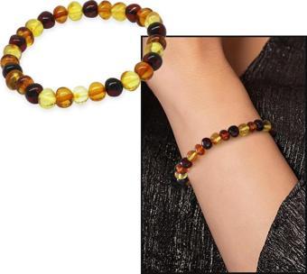 Süzme Multicolor Renk Natural Form Doğal Damla Kehribar Kadın Bileklik