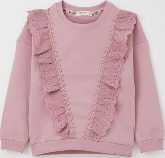 Breeze Kız Çocuk Sweatshirt Güpürlü 1.5-5 Yaş, Gülkurusu