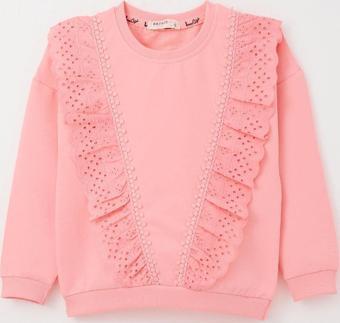 Breeze Kız Çocuk Sweatshirt Güpürlü 1.5-5 Yaş, Pembe