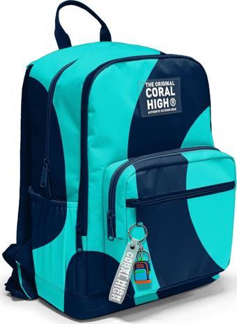 Coral High Lacivert Turkuaz Desenli Okul Sırt Çantası 23686