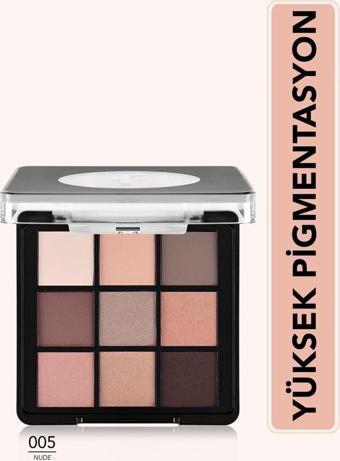 Flormar Eyeshadow Palet 9 Lu Far 005 Nude Dude