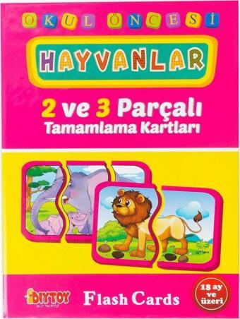 Dıytoy 2-3 Parça Tamamlama Kartları Hayvanlar Puzzle Yapboz