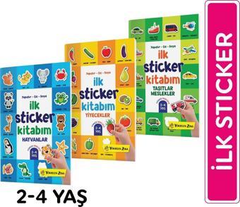 Yükselen Zeka Yayınları İlk Sticker Kitabım Seti (Hayvanlar - Taşıtlar - Meslekler - Yiyecekler)