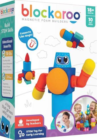 Blockaroo Magnetic Foam Blocks Small - Robot 10 Parça
