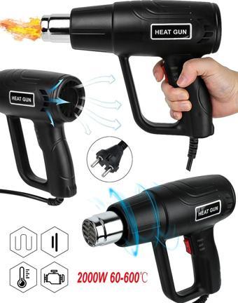 Rowermax Sıcak Hava Tabancası 2000 Watt Çift Kademeli Termik Koruma Sıcak Hava Makinesi