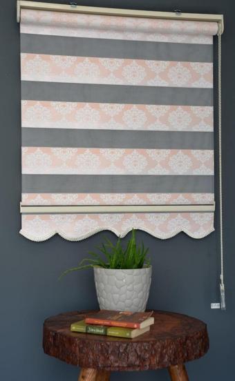 Hlmstor Zebra Stor Perde Ft-982 Pembe Renk Alüminyum Kasalı Etekli Veya Eteksiz