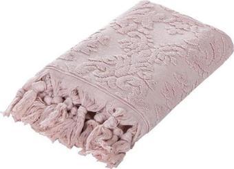 Sevim Pudra Rengi Otantik Saçaklı El Havlusu 50X90Cm - %100 Pamuk - Yumuşak Ve Su Emici
