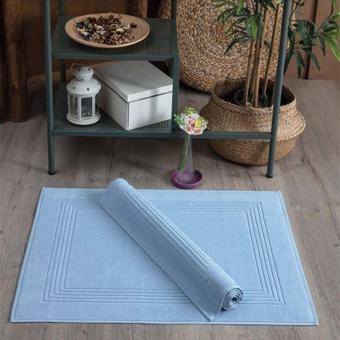 Sevim 2'Li Mavi Yumuşak Ayak Havlusu 60X80Cm - Yüksek Emici & Çizgili Havlu Modelleri - %100 Pamuk