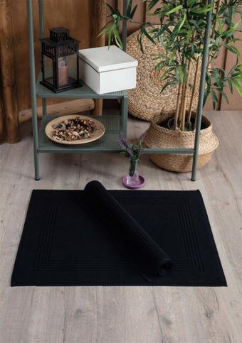 Sevim 2'Li Siyah Yumuşak Ayak Havlusu - %100 Pamuk & Yüksek Su Emici Havlu Takımı - 50X70 Cm