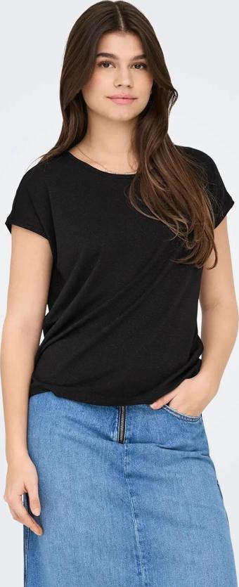 Only Kadın Onlclaudıa Bisiklet Yaka Kısa Kollu T-Shirt 15318422 Siyah