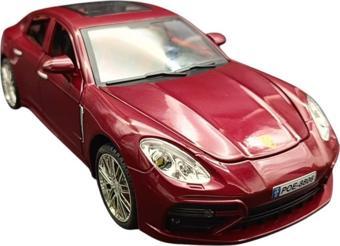 Farbu Metal Model Araba 5517, 1:18 Ölçekli Kapılar Bagaj Kaput Açılır Özellikli Sesli Ön Farları Işıklı Porsche Panamera KIRMIZI