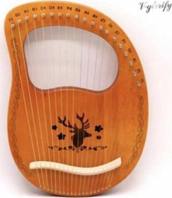 Puka Masif Maun Ağacı 19 Telli Mini Arp Lir Seti (Kılıf-Akort Alyanı-Pena-Temizleme Bezi)