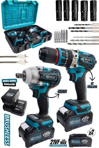 Retools 2Li Set Torklu Somun Sıkma Ve Sökme - Darbeli Vidalama