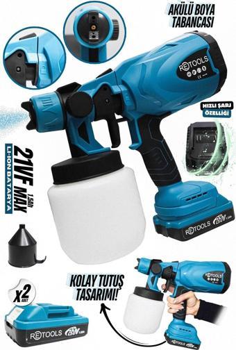 Retools Şarjlı Boya Tabancası Mavi