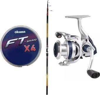 YekOutdoor Hazır Olta Seti Okuma Savant Surf 420 cm 4 Parça Surf Kamışı&Okuma ARIA-6000a 1BB Olta Makinesi
