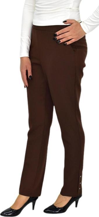 Kadın Paça Puntalı Beli Lastikli Kumaş Pantolon BGL-ST04323