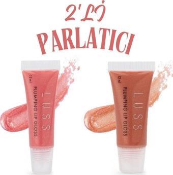 Luss Plumping Effect Terracotta No:7 ve No:8 Lip Gloss 2'li Dudak Parlatıcı Seti