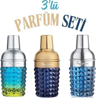 Pepe Jeans Life is Now for Him EDT+Cocktail Edition for Him EDT+Celebrate for Him EDP 3'lü Erkek Parfüm Seti