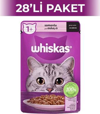 Whiskas Pouch Somonlu Yetişkin Kedi Konservesi 85 gr 28 Adet