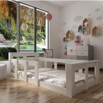 Mobilya Gezegeni Montessori Karyola - X2002- Beyaz-90X190Cm Yatak Uyumlu