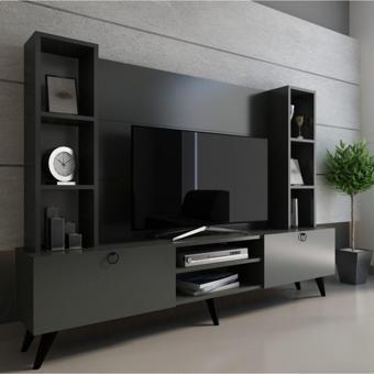 Mobilya Gezegeni Iyem Tv Ünitesi Antrasit Renk 180 Cm