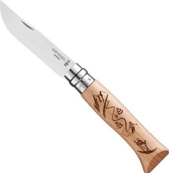 Opinel Inox No 8 Alpine Macera Kayağı Desenli Paslanmaz Çelik Çakı