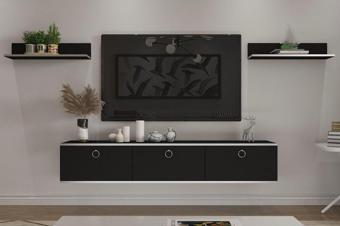 Mobilya Gezegeni Bella Tv Ünitesi 150 Cm Siyah-Gümüş