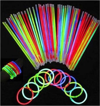 Pandoli Neonlu Glow Stick Çubuk 50 Adet Karışık Renkli