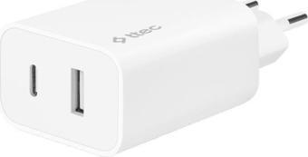 Ttec SmartCharger Duo USB-C+USB-A Seyahat Şarj Aleti 2.4A Beyaz - 2SCS25B