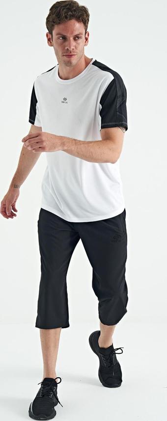 Siyah Bağcıklı Standart Kalıp Fermuar Cepli Aktif Spor Erkek Kapri - 83096