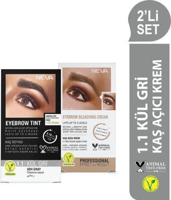 Neva 2'Li Set Kaş Boyası 1.1 Kül Gri + Kaş Açıcı Krem (Vegan)