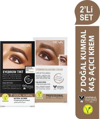 Neva 2'Li Set Kaş Boyası 7 Doğal Kumral + Kaş Açıcı Krem (Vegan)