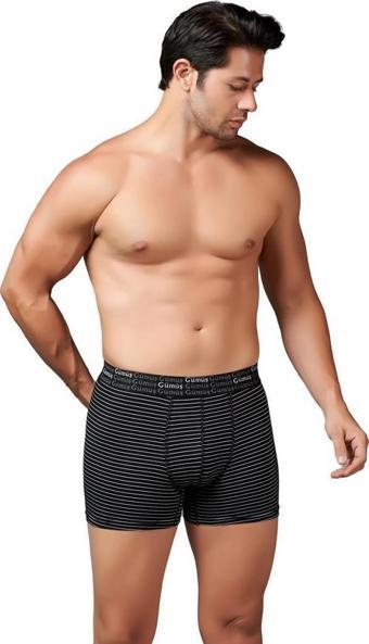 Gümüş Erkek Çizgili Likralı Spor Boxer 3114