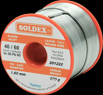 Soldex 1.60mm  Sn40 Pb60 Lehim Teli 500gr