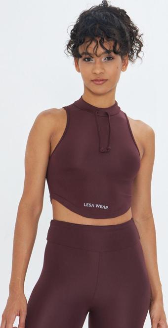 Lesa Wear Soft Touch Bedene Oturan İp Detaylı Sporcu Crop Sütyeni