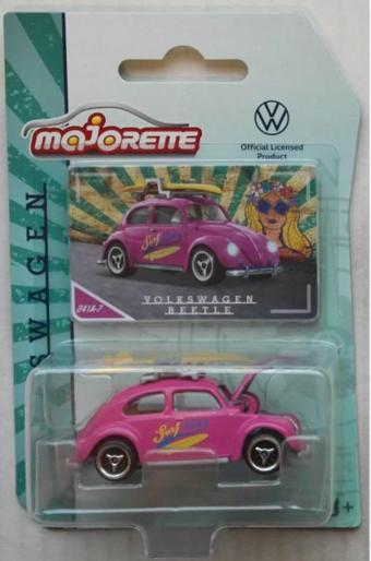 Majorette VW Volkswagen Beetle Beetle Pink Surf Rider Surfboard 