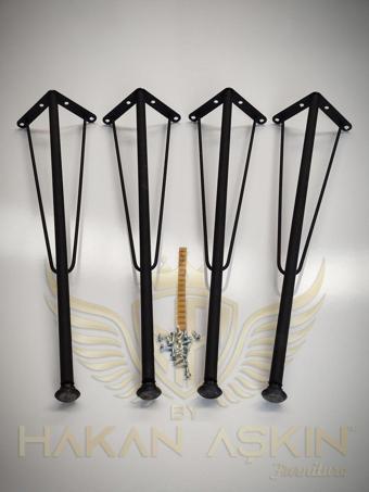 By Hakan Aşkın 70 Cm Metal Siyah Masa Firkete Ayağı Ve Takımı 4 Lü