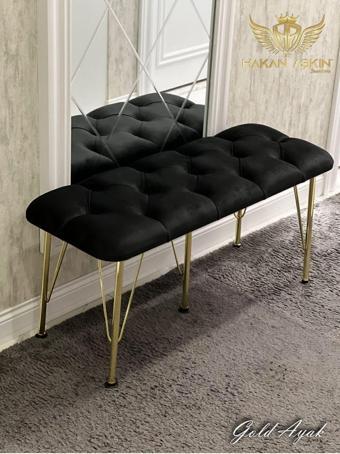 By Hakan Aşkın Gold Metal Ayaklı 100 Cm Babyface Puf & Bench 2024