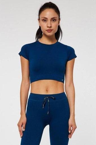 Jerf Captiva Yumuşak Dokulu & Esnek Crop Top - Lacivert