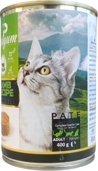 Patiyum Kuzu Etli 400 Gr Yetişkin Konserve Kedi Maması 6 Adet