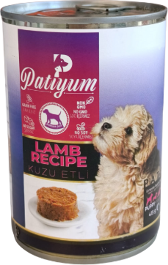 Patiyum Kuzu Etli 415 gr Yavru Konserve Köpek Maması 6 Adet