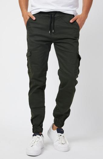Slim Fit  Yandan Cepli Bel Bağcıklı, Paçaları Lastikli Esnek Kargo Erkek Pantolon