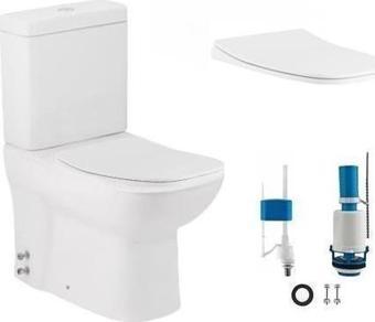 Seramiksan Petite Kanalsız Rim-ex Duvara Sıfır Klozet + Yavaş Kapanır Kapak + VitrA İç Takım Set