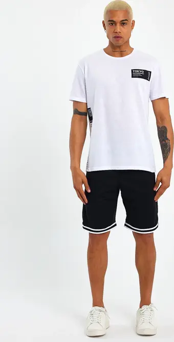 Süperlife Erkek Bisiklet Yaka Regular Fit Tokyo Baskılı Tişort SPR23ts303