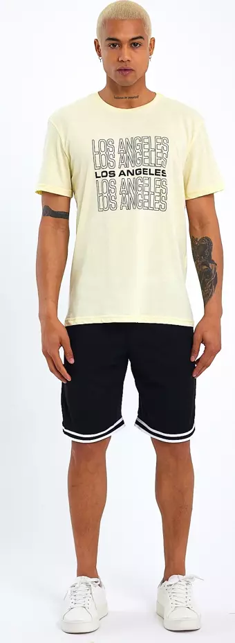 Süperlife Erkek  Bisiklet Yaka Regular Fit Baskılı Tişort SPR23ts305
