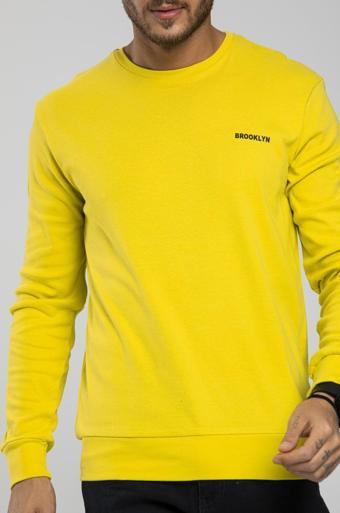 Süperlife Bisiklet Yaka Uzun Kollu Dar Kalıp İnce  Erkek Sweatshirt SPR2019K18