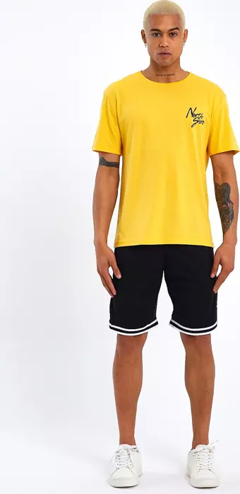Süperlife Erkek Bisiklet Yaka Oversize Fit Baskılı Tişort spr23TS001