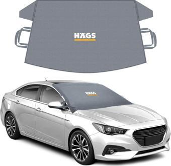Haegs Buz Ve Kar Önleyici Araç Ön Cam Örtüsü Brandası | Ağır Hizmet Tipi 600D Oxford Kumaş | Arabalar, Suv`Lar, Kamyonetler İçin Oto Ön Cam Koruyucu Güneşlik | Don Örtüsü (178X106Cm) L - Gri