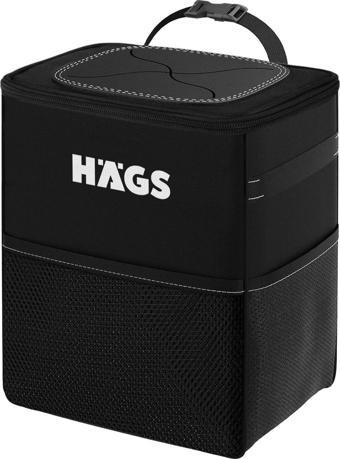 Haegs Araç İçi Çöp Çantası, Araba Çöp Kovası - Oto Çöp Kutusu Kapaklı Ve Saklama Cepli %100 Sızdırmaz Organizer Çanta, Su Geçirmez Oto Çöp Kutusu, Çok Amaçlı Araç İçi Düzenleyici Çanta, 8 Lt - Siyah